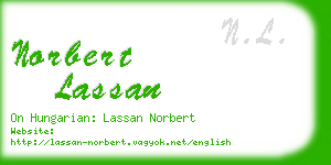 norbert lassan business card